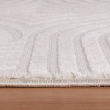 Dream 1112 Cream/Creme Modern Vloerkleed Japandi Stijl Laagpolig Tapijt vanuit een andere hoek