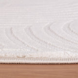 Dream 1113 Cream/Creme Modern Vloerkleed Japandi Stijl Laagpolig Tapijt vanuit een andere hoek