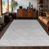 Dream 1114 Silver/Zilver Modern Vloerkleed Japandi Stijl Laagpolig Tapijt detailfoto van de structuur
