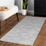 Dream 1114 Silver/Zilver Modern Vloerkleed Japandi Stijl Laagpolig Tapijt in een modern interieur