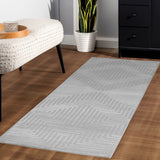 Dream 1115 Silver/Zilver Modern Vloerkleed Japandi Stijl Laagpolig Tapijt in de slaapkamer