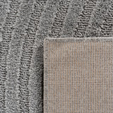 Achterzijde van Vloerkleed 'Zen Arches' - Zilver Japandi Design met Textuur