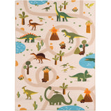 Kindervloerkleed Dino COCO beige rechthoek - print met dinosaurussen