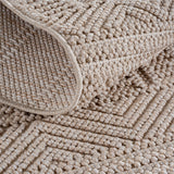 3D Geweven Bohemien Vloerkleed Beige