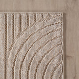 3D Geweven Golvend Vloerkleed Beige Japandi Look
