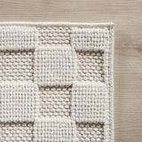 Geweven 3D Blokjes Vloerkleed Creme