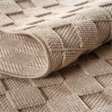 Geweven 3D Blokjes Vloerkleed Beige