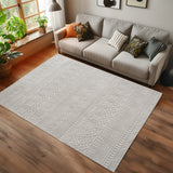 3D Geweven Boho Vloerkleed Creme