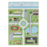 Kid's 2902 City Green Vloerkleed Laagpolig Kinderkamer Tapijt