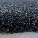 Close-up Antraciet hoogpolig fluffy shaggy vloerkleed