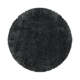 Ronde Zwarte hoogpolig fluffy shaggy vloerkleed