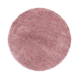 Ronde Roze hoogpolig fluffy shaggy vloerkleed