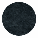 Rond fluffy vloerkleed antraciet - sfeerfoto in interieur