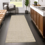 Loom 4300 Beige Laagpolig Duurzaam Geweven Vloerkleed Effen Binnen/Buiten Tapijt in de slaapkamer