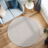 Loom 4300 Cream/Creme Laagpolig Duurzaam Geweven Vloerkleed Effen Binnen/Buiten Tapijt vanuit een andere hoek