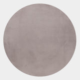Ronde beige superzachte hoogpolig pluche vloerkleed