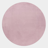 Ronde roze superzachte hoogpolig pluche vloerkleed