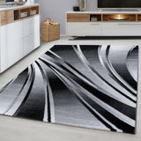Modern-zwart-laagpolig-vloerkleed-voor-eetkamer