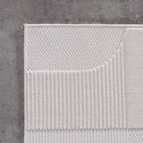 Doha Simply Crème - Japandi Modern Design Vloerkleed vanuit een andere hoek