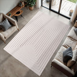 Doha Simply Crème - Japandi Modern Design Vloerkleed detailfoto van de structuur