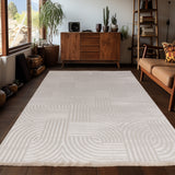 Dream 1112 Beige Modern Vloerkleed Japandi Stijl Laagpolig Tapijt detailfoto van de structuur