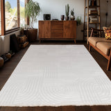Dream 1112 Cream/Creme Modern Vloerkleed Japandi Stijl Laagpolig Tapijt detailfoto van de structuur