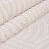 Dream 1112 Cream/Creme Modern Vloerkleed Japandi Stijl Laagpolig Tapijt in een sfeervolle woonkamer