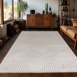 Dream 1113 Beige Modern Vloerkleed Japandi Stijl Laagpolig Tapijt detailfoto van de structuur