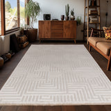 Dream 1114 Beige Modern Vloerkleed Japandi Stijl Laagpolig Tapijt detailfoto van de structuur