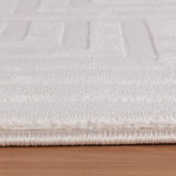 Dream 1114 Cream/Creme Modern Vloerkleed Japandi Stijl Laagpolig Tapijt vanuit een andere hoek