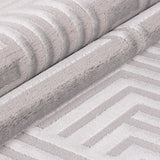 Dream 1114 Silver/Zilver Modern Vloerkleed Japandi Stijl Laagpolig Tapijt in een sfeervolle woonkamer
