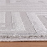 Dream 1114 Silver/Zilver Modern Vloerkleed Japandi Stijl Laagpolig Tapijt vanuit een andere hoek