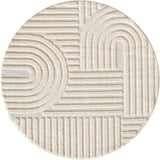Ronde Art Creme - Japandi Vloerkleed