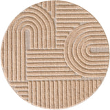 Ronde Art Rose - Japandi Vloerkleed 