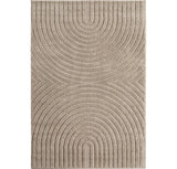 Japandi Vloerkleed Beige - Organisch Boog Patroon - Hoog-Laag Reliëf