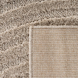 Achterzijde van Japandi Vloerkleed Beige - Organisch Boog Patroon - Hoog-Laag Reliëf