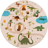 Rond kindervloerkleed Dino COCO beige - dinosaurus print