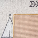 Achterkant kindervloerkleed COCO crème - latex antislip rug detail