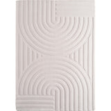 Japandi Laagpolig Vloerkleed Cream 3D 