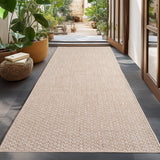 Geweven vloerkleed in Effenkleur Beige