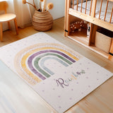 Kid's 2018 Rainbow Vloerkleed Laagpolig Kinderkamer Tapijt in een sfeervolle woonkamer