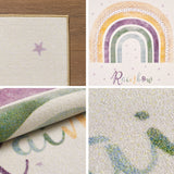 Kid's 2018 Rainbow Vloerkleed Laagpolig Kinderkamer Tapijt in een modern interieur