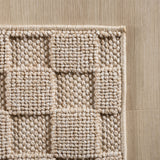 Geweven 3D Blokjes Vloerkleed Beige