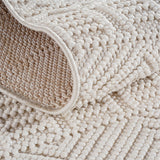 3D Geweven Boho Vloerkleed Creme