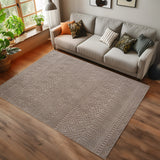 3D Geweven Bohemien Vloerkleed Beige