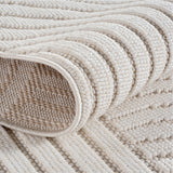 3D Geweven Golvend Vloerkleed Creme