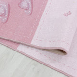 Kid's 2905 Little Princess Vloerkleed Laagpolig Kinderkamer Tapijt detailfoto van de structuur
