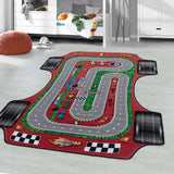 Kid's 2907 Raceauto Vloerkleed Laagpolig Kinderkamer Tapijt in een sfeervolle woonkamer