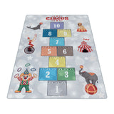Kid's 2909 Circus Vloerkleed Laagpolig Kinderkamer Tapijt detailfoto van de structuur