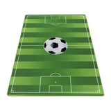 Kid's 2911 Voetbalveld Vloerkleed Laagpolig Kinderkamer Tapijt detailfoto van de structuur